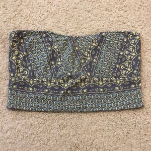Free People patterned bandeau top size M